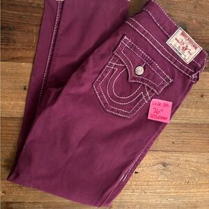 True Religion Women's Purple Jeans size 32 (26” inseam)